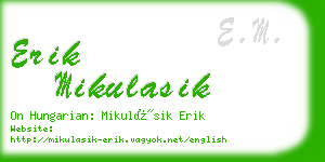 erik mikulasik business card